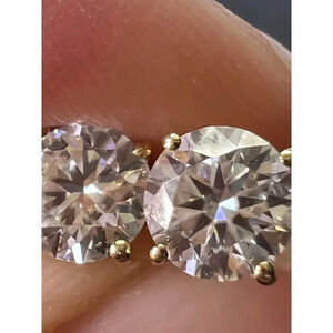 10k yellow gold .40 ctw moissanite stud earrings
